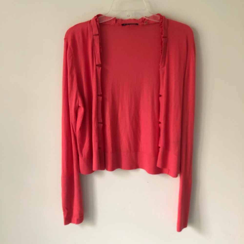 Elie Tahari Coral Ruffle Cardigan